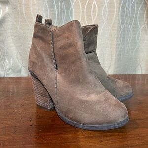 Ardene Brown Faux Suede Ankle Boots with 3.5” Heels
